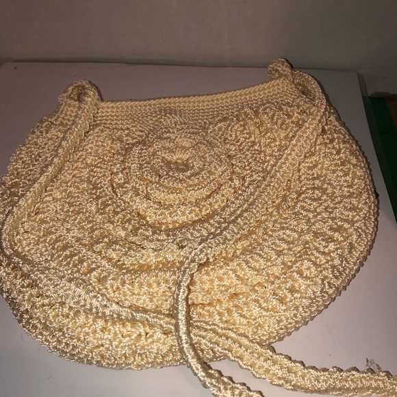 Handcrafted crocheted Shoulder Bag , perfect bag for the summer. Preloved - Picture 5 of 5